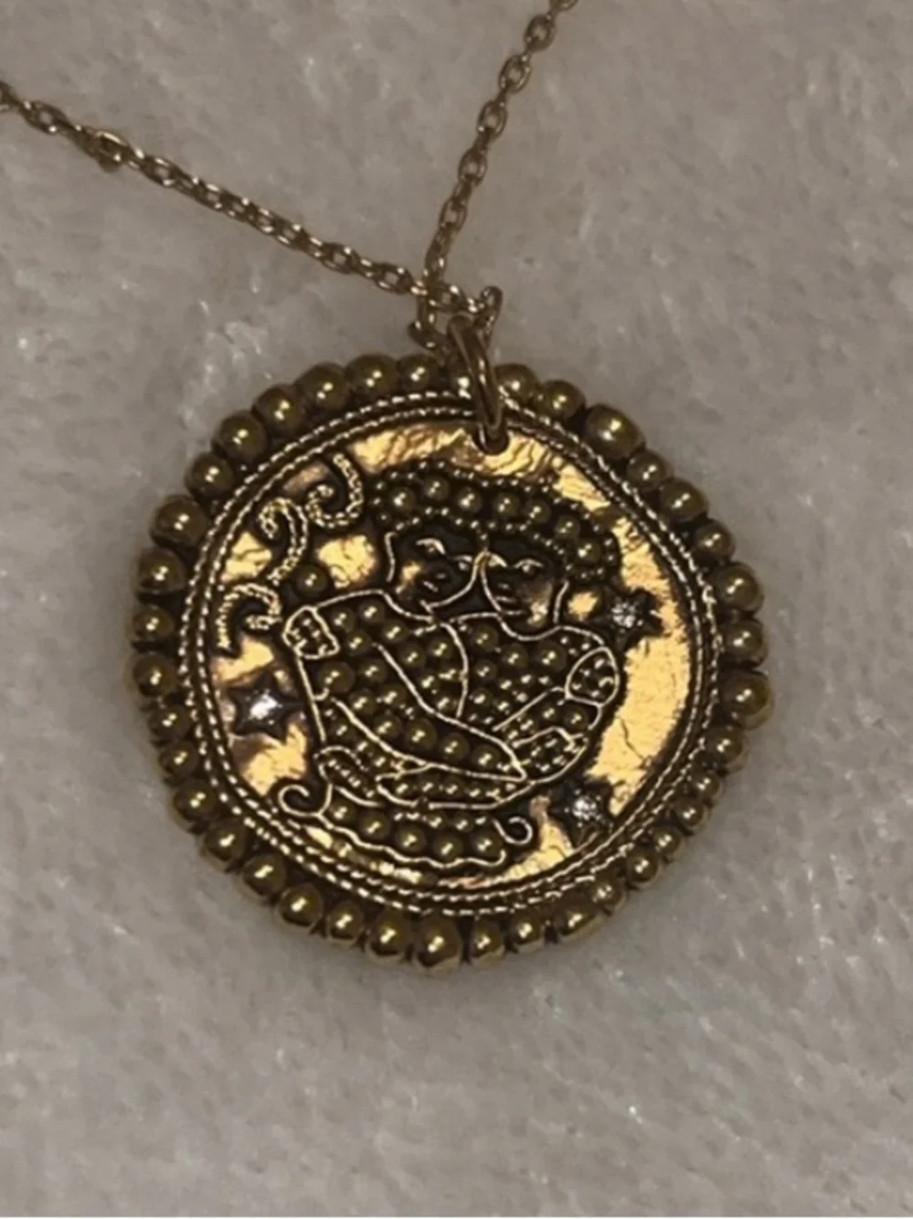 Maje Gold Zodiac Gemini Pendant Necklace